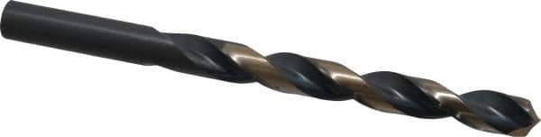 Triumph Twist Drill - 0.377" 135° High Speed Steel Jobber Drill - Oxide/Gold Finish, Right Hand Cut, Spiral Flute, Straight Shank, 5" OAL, Split Point - Eagle Tool & Supply