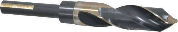 Triumph Twist Drill - 55/64" Drill, 118° Point, High Speed Steel Silver Deming & Reduced Shank Drill Bit - Oxide Finish, 6" OAL, Flats on Shank, 3" Flute Length, Right Hand Cut, Split Point, Spiral Flute, Regular Spiral - Eagle Tool & Supply