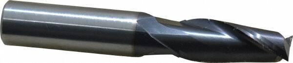 OSG - 27/64", 1" LOC, 7/16" Shank Diam, 2-3/4" OAL, 2 Flute, Solid Carbide Square End Mill - Single End, TiAlN Finish, Spiral Flute, 30° Helix, Centercutting, Right Hand Cut, Right Hand Flute, Series 402 - Eagle Tool & Supply