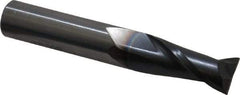 OSG - 7/16", 1" LOC, 7/16" Shank Diam, 2-3/4" OAL, 2 Flute, Solid Carbide Square End Mill - Single End, TiAlN Finish, Spiral Flute, 30° Helix, Centercutting, Right Hand Cut, Right Hand Flute, Series 402 - Eagle Tool & Supply