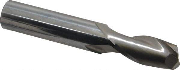 OSG - 31/64", 1" LOC, 1/2" Shank Diam, 3" OAL, 2 Flute, Solid Carbide Square End Mill - Single End, Uncoated, Spiral Flute, 30° Helix, Centercutting, Right Hand Cut, Right Hand Flute, Series 402 - Eagle Tool & Supply