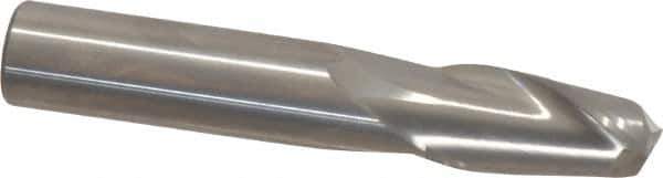 OSG - 1/2", 1" LOC, 1/2" Shank Diam, 3" OAL, 2 Flute, Solid Carbide Square End Mill - Single End, Uncoated, Spiral Flute, 30° Helix, Centercutting, Right Hand Cut, Right Hand Flute, Series 402 - Eagle Tool & Supply