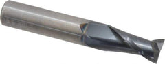 OSG - 9/16", 1-1/8" LOC, 9/16" Shank Diam, 3-1/2" OAL, 2 Flute, Solid Carbide Square End Mill - Single End, TiAlN Finish, Spiral Flute, 30° Helix, Centercutting, Right Hand Cut, Right Hand Flute, Series 402 - Eagle Tool & Supply