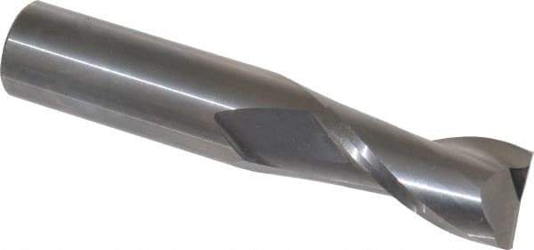 OSG - 3/4", 1-1/2" LOC, 3/4" Shank Diam, 4" OAL, 2 Flute, Solid Carbide Square End Mill - Single End, Uncoated, Spiral Flute, 30° Helix, Centercutting, Right Hand Cut, Right Hand Flute, Series 402 - Eagle Tool & Supply