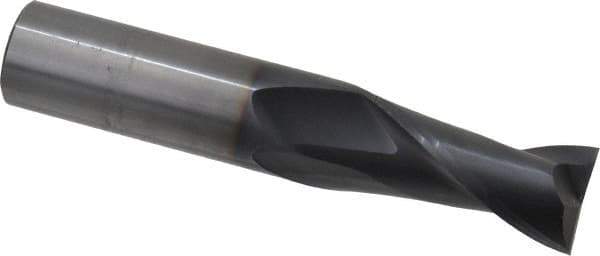 OSG - 3/4", 1-1/2" LOC, 3/4" Shank Diam, 4" OAL, 2 Flute, Solid Carbide Square End Mill - Single End, TiAlN Finish, Spiral Flute, 30° Helix, Centercutting, Right Hand Cut, Right Hand Flute, Series 402 - Eagle Tool & Supply