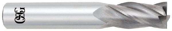 OSG - 7/8", 1-1/2" LOC, 7/8" Shank Diam, 4" OAL, 4 Flute, Solid Carbide Square End Mill - Single End, Uncoated, Spiral Flute, 30° Helix, Centercutting, Right Hand Cut, Right Hand Flute, Series 404 - Eagle Tool & Supply