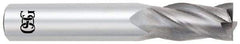 OSG - 7/8", 1-1/2" LOC, 7/8" Shank Diam, 4" OAL, 4 Flute, Solid Carbide Square End Mill - Single End, Uncoated, Spiral Flute, 30° Helix, Centercutting, Right Hand Cut, Right Hand Flute, Series 404 - Eagle Tool & Supply
