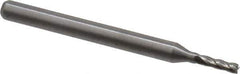 OSG - 1/16", 3/16" LOC, 1/8" Shank Diam, 1-1/2" OAL, 4 Flute, Solid Carbide Square End Mill - Single End, Uncoated, Spiral Flute, 30° Helix, Centercutting, Right Hand Cut, Right Hand Flute, Series 404 - Eagle Tool & Supply