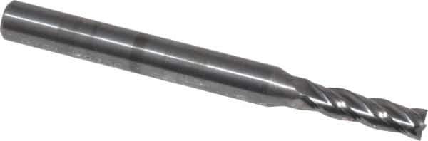 OSG - 9/64", 1/2" LOC, 3/16" Shank Diam, 2" OAL, 4 Flute, Solid Carbide Square End Mill - Single End, Uncoated, Spiral Flute, 30° Helix, Centercutting, Right Hand Cut, Right Hand Flute, Series 404 - Eagle Tool & Supply