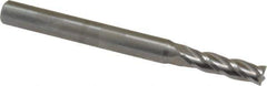 OSG - 5/32", 9/16" LOC, 3/16" Shank Diam, 2" OAL, 4 Flute, Solid Carbide Square End Mill - Single End, Uncoated, Spiral Flute, 30° Helix, Centercutting, Right Hand Cut, Right Hand Flute, Series 404 - Eagle Tool & Supply