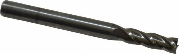 OSG - 11/64", 9/16" LOC, 3/16" Shank Diam, 2" OAL, 4 Flute, Solid Carbide Square End Mill - Single End, Uncoated, Spiral Flute, 30° Helix, Centercutting, Right Hand Cut, Right Hand Flute, Series 404 - Eagle Tool & Supply