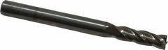OSG - 11/64", 9/16" LOC, 3/16" Shank Diam, 2" OAL, 4 Flute, Solid Carbide Square End Mill - Single End, Uncoated, Spiral Flute, 30° Helix, Centercutting, Right Hand Cut, Right Hand Flute, Series 404 - Eagle Tool & Supply