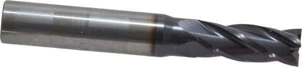 OSG - 21/64", 7/8" LOC, 3/8" Shank Diam, 2-1/2" OAL, 4 Flute, Solid Carbide Square End Mill - Single End, TiAlN Finish, Spiral Flute, 30° Helix, Centercutting, Right Hand Cut, Right Hand Flute, Series 404 - Eagle Tool & Supply