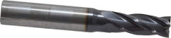 OSG - 21/64", 7/8" LOC, 3/8" Shank Diam, 2-1/2" OAL, 4 Flute, Solid Carbide Square End Mill - Single End, TiAlN Finish, Spiral Flute, 30° Helix, Centercutting, Right Hand Cut, Right Hand Flute, Series 404 - Eagle Tool & Supply