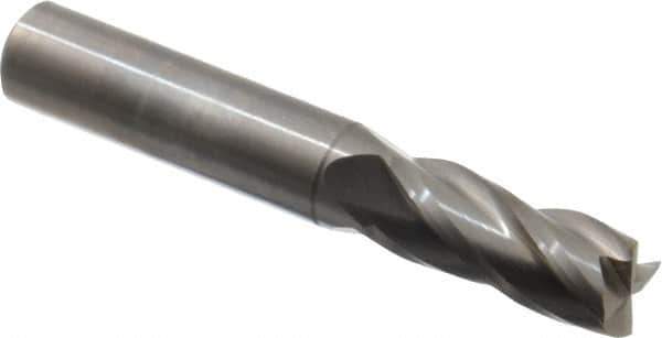 OSG - 27/64", 1" LOC, 7/16" Shank Diam, 2-3/4" OAL, 4 Flute, Solid Carbide Square End Mill - Single End, Uncoated, Spiral Flute, 30° Helix, Centercutting, Right Hand Cut, Right Hand Flute, Series 404 - Eagle Tool & Supply
