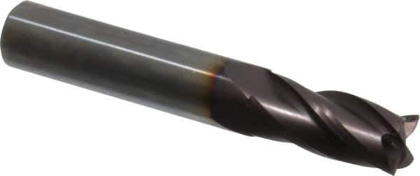 OSG - 27/64", 1" LOC, 7/16" Shank Diam, 2-3/4" OAL, 4 Flute, Solid Carbide Square End Mill - Single End, TiAlN Finish, Spiral Flute, 30° Helix, Centercutting, Right Hand Cut, Right Hand Flute, Series 404 - Eagle Tool & Supply