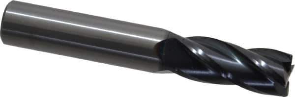 OSG - 7/16", 1" LOC, 7/16" Shank Diam, 2-3/4" OAL, 4 Flute, Solid Carbide Square End Mill - Single End, TiAlN Finish, Spiral Flute, 30° Helix, Centercutting, Right Hand Cut, Right Hand Flute, Series 404 - Eagle Tool & Supply
