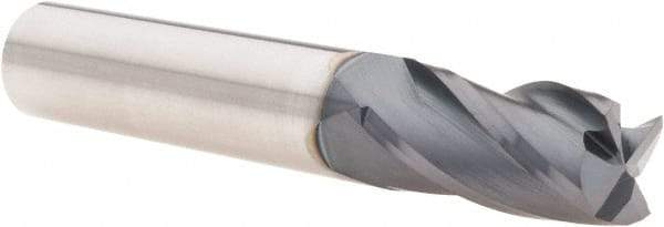 OSG - 1/2", 1" LOC, 1/2" Shank Diam, 3" OAL, 4 Flute, Solid Carbide Square End Mill - Single End, TiAlN Finish, Spiral Flute, 30° Helix, Centercutting, Right Hand Cut, Right Hand Flute, Series 404 - Eagle Tool & Supply