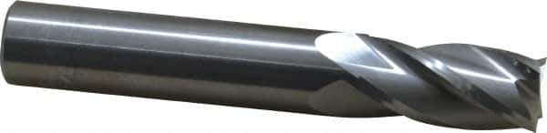 OSG - 9/16", 1-1/8" LOC, 9/16" Shank Diam, 3-1/2" OAL, 4 Flute, Solid Carbide Square End Mill - Single End, Uncoated, Spiral Flute, 30° Helix, Centercutting, Right Hand Cut, Right Hand Flute, Series 404 - Eagle Tool & Supply