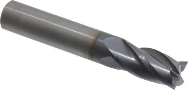 OSG - 9/16", 1-1/8" LOC, 9/16" Shank Diam, 3-1/2" OAL, 4 Flute, Solid Carbide Square End Mill - Single End, TiAlN Finish, Spiral Flute, 30° Helix, Centercutting, Right Hand Cut, Right Hand Flute, Series 404 - Eagle Tool & Supply