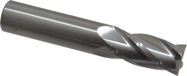 OSG - 5/8", 1-1/4" LOC, 5/8" Shank Diam, 3-1/2" OAL, 4 Flute, Solid Carbide Square End Mill - Single End, Uncoated, Spiral Flute, 30° Helix, Centercutting, Right Hand Cut, Right Hand Flute, Series 404 - Eagle Tool & Supply