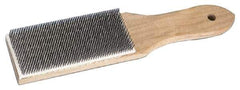 Weiler - 3/4" Trim Length Steel Brush - 4" Brush Length, 8-1/4" OAL, 1/4" Trim Length, Wood Straight Handle - Eagle Tool & Supply