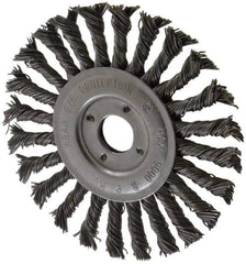 Value Collection - 6" OD, 7/8" Arbor Hole, Knotted Steel Wheel Brush - 1/2" Face Width, 1-1/2" Trim Length, 0.015" Filament Diam, 9,000 RPM - Eagle Tool & Supply