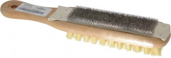 Nicholson - 10" Long Abrasive File Card with Brush - Combination File Card & Brush, with Wood Handle - Eagle Tool & Supply