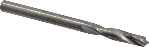 M.A. Ford - 5/32" 118° Spiral Flute Solid Carbide Screw Machine Drill Bit - Bright Finish, Right Hand Cut, 3/4" Flute Length, 2" OAL, Faceted Point, Straight Shank - Eagle Tool & Supply