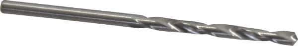 M.A. Ford - #41 118° Solid Carbide Jobber Drill - Bright Finish, Right Hand Cut, Spiral Flute, Straight Shank, 2" OAL, Faceted Point - Eagle Tool & Supply