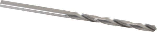M.A. Ford - #42 118° Solid Carbide Jobber Drill - Bright Finish, Right Hand Cut, Spiral Flute, Straight Shank, 2" OAL, Faceted Point - Eagle Tool & Supply