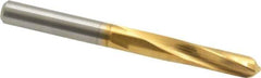 M.A. Ford - 7/32" 135° Spiral Flute Solid Carbide Screw Machine Drill Bit - TiN Finish, Right Hand Cut, 1-1/4" Flute Length, 2-3/8" OAL, Split Point, Straight Shank - Eagle Tool & Supply