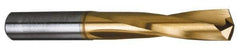 M.A. Ford - 11/16" 135° Spiral Flute Solid Carbide Screw Machine Drill Bit - TiN Finish, Right Hand Cut, 2-7/8" Flute Length, 4-5/8" OAL, Split Point, Straight Shank - Eagle Tool & Supply
