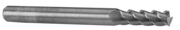 M.A. Ford - 0.4724", 25mm LOC, 12mm Shank Diam, 76mm OAL, 3 Flute, Solid Carbide Square End Mill - Single End, Uncoated, Spiral Flute, 53° Helix, Centercutting, Right Hand Cut, Right Hand Flute, Series 112 - Eagle Tool & Supply