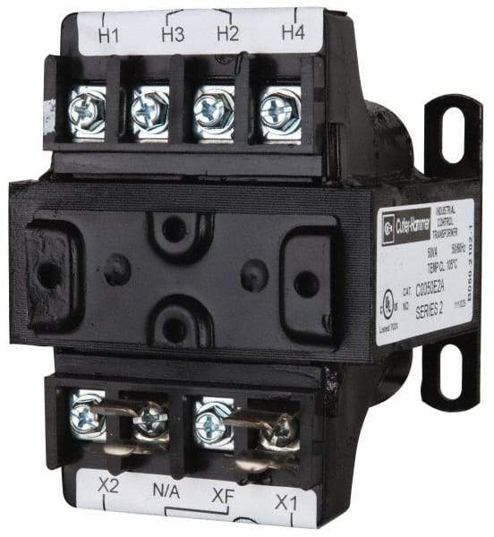 Eaton Cutler-Hammer - 1 Phase, 0.35 kVA, Control Transformer - 2 Input, 1 Output Winding, 50/60 Hz, 5-1/4 Inch Deep x 3-13/16 Inch High, 131°F Temp Rise - Eagle Tool & Supply
