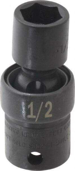 SK - 3/8" Drive 1/2" Standard Universal Impact Socket - 6 Points, 2-9/64" OAL - Eagle Tool & Supply