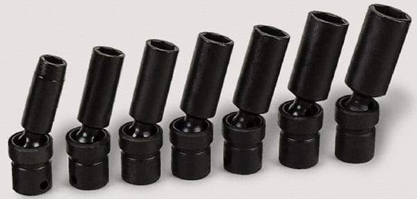 SK - 3/8" Drive 11/16" Deep Universal Impact Socket - 6 Points, 3-7/32" OAL - Eagle Tool & Supply