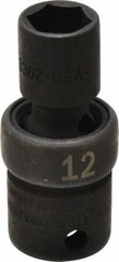 SK - 3/8" Drive 12mm Standard Universal Impact Socket - 6 Points, 2-1/8" OAL - Eagle Tool & Supply