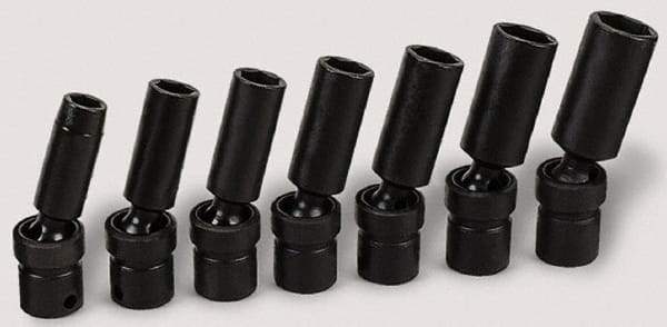 SK - 3/8" Drive 19mm Deep Universal Impact Socket - 6 Points, 3-3/8" OAL - Eagle Tool & Supply