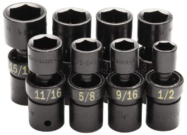 SK - 1/2" Drive 5/8" Standard Universal Impact Socket - 6 Points, 2-51/64" OAL - Eagle Tool & Supply