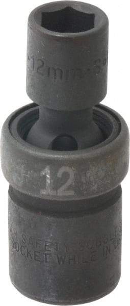 SK - 1/2" Drive 12mm Standard Universal Impact Socket - 6 Points, 2-3/4" OAL - Eagle Tool & Supply