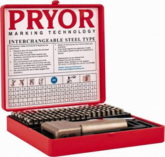 Pryor - 112 Piece, 1/8 Inch Character, Hardened Steel Type Set - 9 Character Capacity - Eagle Tool & Supply