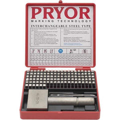 Pryor - 106 Piece, 3/16 Inch Character, Hardened Steel Type Set - 8 Character Capacity - Eagle Tool & Supply