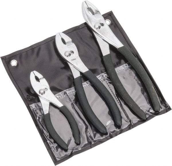 Value Collection - 3 Piece Slip Joint Plier Set - Comes in Plastic Pouch - Eagle Tool & Supply