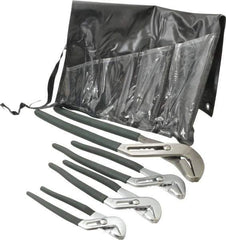 Value Collection - 4 Piece Tongue & Groove Plier Set - Comes in Plastic Pouch - Eagle Tool & Supply