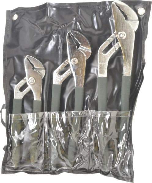 Value Collection - 3 Piece Tongue & Groove Plier Set - Comes in Plastic Pouch - Eagle Tool & Supply