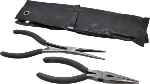 Value Collection - 2 Piece Needle Nose Plier Set - Comes in Plastic Pouch - Eagle Tool & Supply