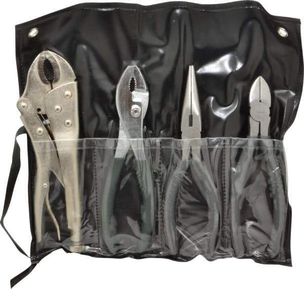 Value Collection - 4 Piece Plier Set - Comes in Plastic Pouch - Eagle Tool & Supply