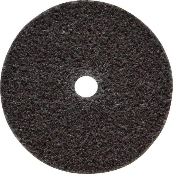 3M - 2" Diam, 1/4" Face Width, 1/4" Center Hole, Medium Grade, Aluminum Oxide Deburring Wheel - Unitized, Hard Density 7 Grade, 22,100 RPM - Eagle Tool & Supply