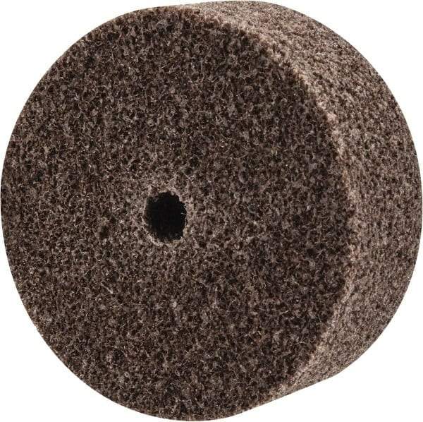 3M - 2" Diam, 3/4" Face Width, 1/4" Center Hole, Medium Grade, Aluminum Oxide Deburring Wheel - Unitized, Hard Density 7 Grade, 22,100 RPM - Eagle Tool & Supply